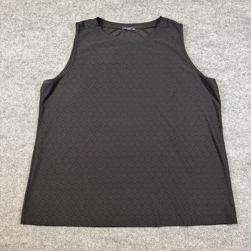 Sampeel‎ Womens XXL Black Eyelet Patterned Tank Top
